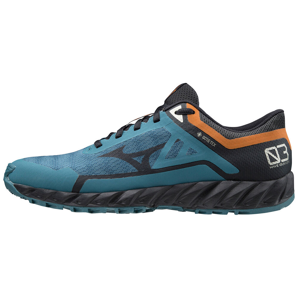 Zapatillas Trail Running Mizuno Wave Ibuki 3 GTX Para Hombre Azules/Naranjas 4176398-YP